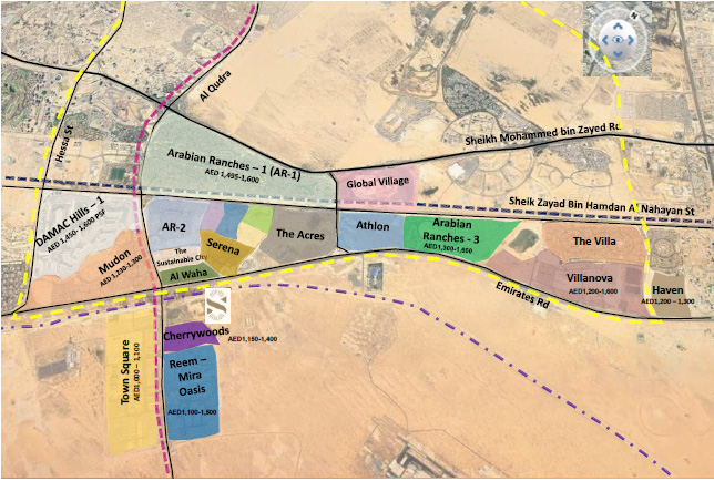 Location Map of DAMAC SUn City